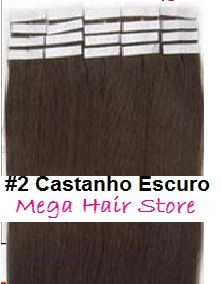 Mega Hair 41cm, 30g, 20pç.(#2 Castanho Escuro)