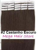 Mega Hair 41cm, 30g, 20pç.(#2 Castanho Escuro)