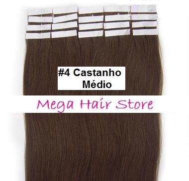 Mega Hair 41cm, 30g, 20pç.(#4 Castanho Médio)